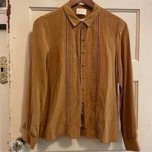 Sezane Silk Embroidered Blouse